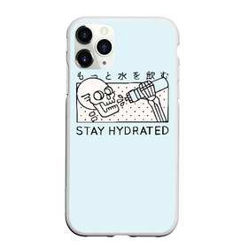 Чехол для iPhone 11 Pro матовый с принтом STAY HYDRATED , Силикон |  | Тематика изображения на принте: death | japan | skeleton | sport | vegan | water | yoga | веган | вегетарианство | вода | йога | скелет | спорт | хэллоуин | череп | япония