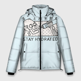 Мужская зимняя куртка 3D с принтом STAY HYDRATED , верх — 100% полиэстер; подкладка — 100% полиэстер; утеплитель — 100% полиэстер | длина ниже бедра, свободный силуэт Оверсайз. Есть воротник-стойка, отстегивающийся капюшон и ветрозащитная планка. 

Боковые карманы с листочкой на кнопках и внутренний карман на молнии. | death | japan | skeleton | sport | vegan | water | yoga | веган | вегетарианство | вода | йога | скелет | спорт | хэллоуин | череп | япония