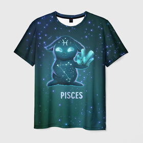 Мужская футболка 3D с принтом Рыбы , 100% полиэфир | прямой крой, круглый вырез горловины, длина до линии бедер | вселенная | гороскоп | знаки зодиака | зодиак | космос | медитация | планеты