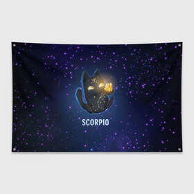 Флаг-баннер с принтом Скорпион , 100% полиэстер | размер 67 х 109 см, плотность ткани — 95 г/м2; по краям флага есть четыре люверса для крепления | вселенная | гороскоп | знаки зодиака | зодиак | космос | медитация | планеты