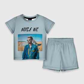 Детский костюм с шортами 3D с принтом Noize MC ,  |  | music | noize | noize mc | rap | все как у людей | музыка | музыкант | надпись | нойз | нойз мс | рэп