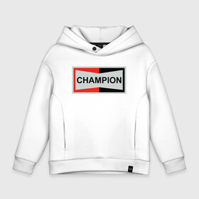 Детское худи Oversize хлопок с принтом Champion , френч-терри — 70% хлопок, 30% полиэстер. Мягкий теплый начес внутри —100% хлопок | боковые карманы, эластичные манжеты и нижняя кромка, капюшон на магнитной кнопке | champion | однажды в голливуде | чемпион