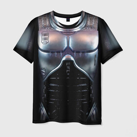 Мужская футболка 3D с принтом Робокоп , 100% полиэфир | прямой крой, круглый вырез горловины, длина до линии бедер | 90 е | robocop | броня | железный | костюм | машина | робот | стальной | торс