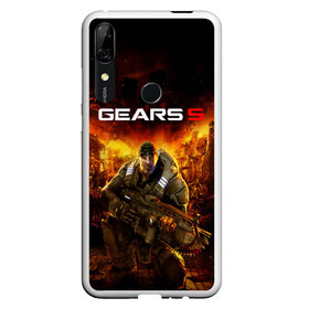 Чехол для Honor P Smart Z с принтом GEARS 5 , Силикон | Область печати: задняя сторона чехла, без боковых панелей | Тематика изображения на принте: alien | combat | fight | game | gears 5 | gears of war | gun | human | man | monsters | powerful | saw | strong | war | weapon | игры