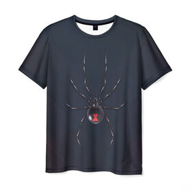Мужская футболка 3D с принтом Каракурт , 100% полиэфир | прямой крой, круглый вырез горловины, длина до линии бедер | Тематика изображения на принте: marvel | spider | австралия | арахнофобия | вдова | кокон | красная | марвел | муха | насекомое | нить | паутина | полосы | сеть | спайдер | супергерой | тарантул | укус | фобия | черная | яд