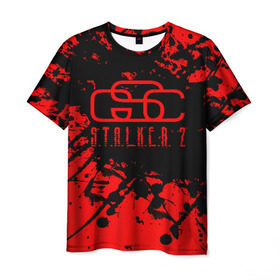 Мужская футболка 3D с принтом Stalker GSC red , 100% полиэфир | прямой крой, круглый вырез горловины, длина до линии бедер | gsc game world | stalker | stalker 2 | stalker 2 дата | stalker 2 прохождение | stalker red | stalker майка | скачать stalker 2 | сталкер | сталкер майка | сталкер свидшот
