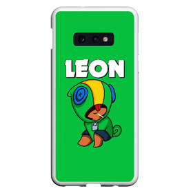 Чехол для Samsung S10E с принтом BRAWL STARS LEON (КАПЮШОН) , Силикон | Область печати: задняя сторона чехла, без боковых панелей | brawl stars | bull | colt | leon | stars | берли | бо | брок | ворон | джесси | динамайк | дэррил | кольт | леон | мортис | нита | пайпер | пенни | поко | пэм | рикошет | спайк | тара | фрэнк | шелли | эль примо