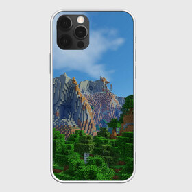 Чехол для iPhone 12 Pro Max с принтом Minecraft , Силикон |  | minecraft | гора | горы | дерево | деревья | игра | куб | кубик | кубики | кубические | кубический | кубы | майнкрафт