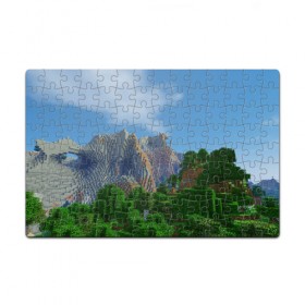 Пазл магнитный 126 элементов с принтом Minecraft , полимерный материал с магнитным слоем | 126 деталей, размер изделия —  180*270 мм | minecraft | гора | горы | дерево | деревья | игра | куб | кубик | кубики | кубические | кубический | кубы | майнкрафт
