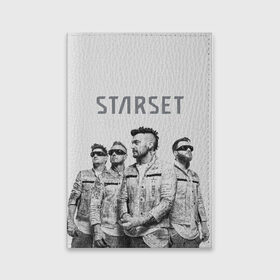 Обложка для паспорта матовая кожа с принтом Starset Band , натуральная матовая кожа | размер 19,3 х 13,7 см; прозрачные пластиковые крепления | Тематика изображения на принте: logo | rock | starset | лого | рок | старсет
