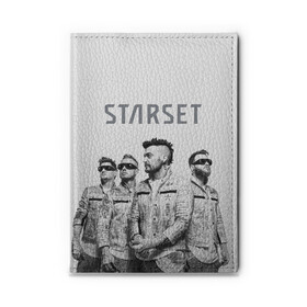 Обложка для автодокументов с принтом Starset Band , натуральная кожа |  размер 19,9*13 см; внутри 4 больших “конверта” для документов и один маленький отдел — туда идеально встанут права | logo | rock | starset | лого | рок | старсет