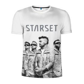 Мужская футболка 3D спортивная с принтом Starset Band , 100% полиэстер с улучшенными характеристиками | приталенный силуэт, круглая горловина, широкие плечи, сужается к линии бедра | logo | rock | starset | лого | рок | старсет
