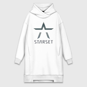 Платье-худи хлопок с принтом Starset ,  |  | Тематика изображения на принте: logo | rock | starset | лого | рок | старсет