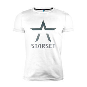 Мужская футболка премиум с принтом Starset , 92% хлопок, 8% лайкра | приталенный силуэт, круглый вырез ворота, длина до линии бедра, короткий рукав | logo | rock | starset | лого | рок | старсет