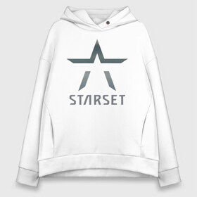 Женское худи Oversize хлопок с принтом Starset , френч-терри — 70% хлопок, 30% полиэстер. Мягкий теплый начес внутри —100% хлопок | боковые карманы, эластичные манжеты и нижняя кромка, капюшон на магнитной кнопке | logo | rock | starset | лого | рок | старсет