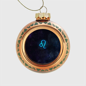 Стеклянный ёлочный шар с принтом Лев , Стекло | Диаметр: 80 мм | вселенная | гороскоп | знаки зодиака | зодиак | космос | медитация | планеты