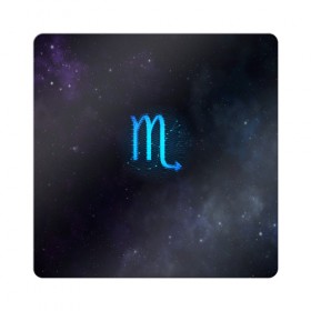 Магнит виниловый Квадрат с принтом Скорпион , полимерный материал с магнитным слоем | размер 9*9 см, закругленные углы | вселенная | гороскоп | знаки зодиака | зодиак | космос | медитация | планеты
