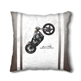 Подушка 3D с принтом Vintage Chopper Motorcycle , наволочка – 100% полиэстер, наполнитель – холлофайбер (легкий наполнитель, не вызывает аллергию). | состоит из подушки и наволочки. Наволочка на молнии, легко снимается для стирки | 