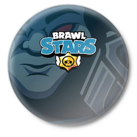 Значок с принтом Brawl Stars ,  металл | круглая форма, металлическая застежка в виде булавки | brawl | bs | fails | leon | stars | supercell | tick | бой | босс | бравл | броубол | бс | герои | драка | звезд | осада | сейф | старс | цель