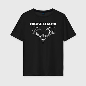 Женская футболка хлопок Oversize с принтом Nickelback , 100% хлопок | свободный крой, круглый ворот, спущенный рукав, длина до линии бедер
 | back | nickel | nickelback | альтернативный | вот ваша сдача | группа | дэниел адэр | майк крюгер | метал | никелбек | никель | никл бек | постгранж | райан пик | рок | хард | хардрок | чед крюгер