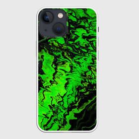 Чехол для iPhone 13 mini с принтом Тёмные зеленые краски ,  |  | abstract | acrylic | art | color | liquid | modern | paint | painting | splash | абстракция | акрил | арт | брызги | жидкость | искусство | краска | рисунок | современный