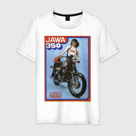 Мужская футболка хлопок с принтом Ява , 100% хлопок | прямой крой, круглый вырез горловины, длина до линии бедер, слегка спущенное плечо. | jawa | jawa 350 | jawa мотоциклы | купить jawa | мотоцикл | мотоцикл ява | ява | ява 350