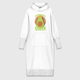 Платье удлиненное хлопок с принтом Авокадо Королева ,  |  | avocado | queen | авокадо | королева | королевы | надписи | надпись