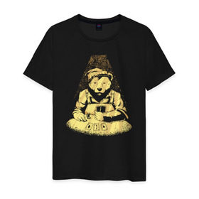 Мужская футболка хлопок с принтом Медведь Покер , 100% хлопок | прямой крой, круглый вырез горловины, длина до линии бедер, слегка спущенное плечо. | Тематика изображения на принте: bear | poker | карты | медведи | медведь | покер