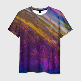 Мужская футболка 3D с принтом Краска , 100% полиэфир | прямой крой, круглый вырез горловины, длина до линии бедер | bubbles | color | абстрактно | абстракция | гель | краска | краски | красочный | лак | покрашенный | покрашены | пузыри | пузырь | пузырьки