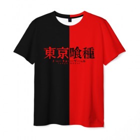 Мужская футболка 3D с принтом ТОКИЙСКИЙ ГУЛЬ , 100% полиэфир | прямой крой, круглый вырез горловины, длина до линии бедер | ghoul | kaneki | tokyo | гуль | канеки | канэки | кен | кэн | токийский
