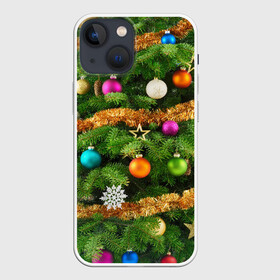 Чехол для iPhone 13 mini с принтом Живая новогодняя ёлка ,  |  | гирлянда | елка | ёлочные игрушки | ель | конфетти | мишура | новый год | пихта | снежинки | украшения | хвоя