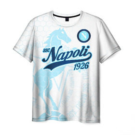 Мужская футболка 3D с принтом Наполи , 100% полиэфир | прямой крой, круглый вырез горловины, длина до линии бедер | napoli | ssc napoli | наполи | неаполь | форма | футбол | футболист | футбольный клуб