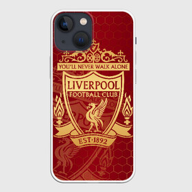 Чехол для iPhone 13 mini с принтом Ливерпуль ,  |  | liverpool | liverpool fc | ynwa | you never walk alone | ливерпуль | фан ливерпуля | фанатская | футбол | футболист | футбольный клуб | энфильд