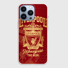 Чехол для iPhone 13 Pro с принтом Ливерпуль ,  |  | Тематика изображения на принте: liverpool | liverpool fc | ynwa | you never walk alone | ливерпуль | фан ливерпуля | фанатская | футбол | футболист | футбольный клуб | энфильд