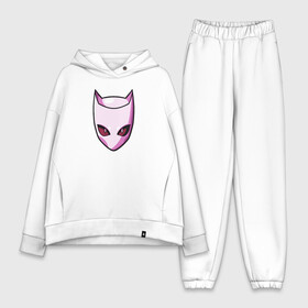 Женский костюм хлопок Oversize с принтом KILLER QUEEN розовая кошка ,  |  | adventure | jojo | jojo s bizarre | jojo’s bizarre adventure | killer queen | аниме | джоджо | манга | невероятные приключения джоджо