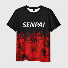 Мужская футболка 3D с принтом Senpai , 100% полиэфир | прямой крой, круглый вырез горловины, длина до линии бедер | senpai | senpai anime | senpai girl | senpai аниме | senpai майка | senpai скачать | senpai текст | senpai толстовка | senpai футболка
