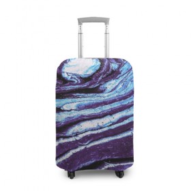 Чехол для чемодана 3D с принтом Фиолетовые краски металлик , 86% полиэфир, 14% спандекс | двустороннее нанесение принта, прорези для ручек и колес | Тематика изображения на принте: 