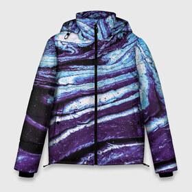 Мужская зимняя куртка 3D с принтом Фиолетовые краски металлик , верх — 100% полиэстер; подкладка — 100% полиэстер; утеплитель — 100% полиэстер | длина ниже бедра, свободный силуэт Оверсайз. Есть воротник-стойка, отстегивающийся капюшон и ветрозащитная планка. 

Боковые карманы с листочкой на кнопках и внутренний карман на молнии. | Тематика изображения на принте: 