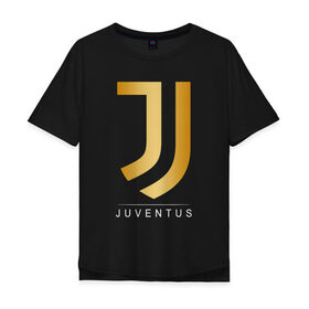 Мужская футболка хлопок Oversize с принтом JUVENTUS GOLDEN LOGO , 100% хлопок | свободный крой, круглый ворот, “спинка” длиннее передней части | cr7 | juve | juventus | ronaldo | роналдо | ювентус