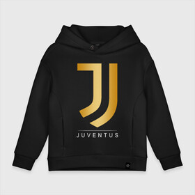 Детское худи Oversize хлопок с принтом JUVENTUS GOLDEN LOGO , френч-терри — 70% хлопок, 30% полиэстер. Мягкий теплый начес внутри —100% хлопок | боковые карманы, эластичные манжеты и нижняя кромка, капюшон на магнитной кнопке | cr7 | juve | juventus | ronaldo | роналдо | ювентус