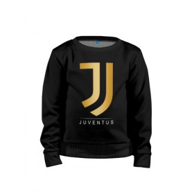 Детский свитшот хлопок с принтом JUVENTUS GOLDEN LOGO , 100% хлопок | круглый вырез горловины, эластичные манжеты, пояс и воротник | cr7 | juve | juventus | ronaldo | роналдо | ювентус