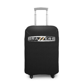 Чехол для чемодана 3D с принтом BRAZZERS , 86% полиэфир, 14% спандекс | двустороннее нанесение принта, прорези для ручек и колес | brazzers | hub | бразерс