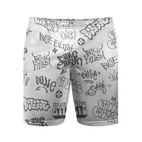 Мужские шорты 3D спортивные с принтом Billie Eilish Graffiti Gray ,  |  | Тематика изображения на принте: billie | eilish | graffiti | grunge | айлиш | беляш | беляшик | билли | биляш | граффити | татуировки