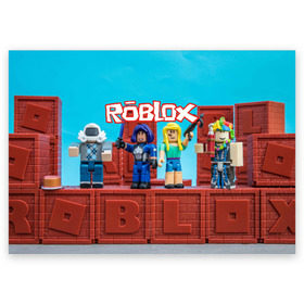 Поздравительная открытка с принтом Roblox , 100% бумага | плотность бумаги 280 г/м2, матовая, на обратной стороне линовка и место для марки
 | roblox | roblox games | игра роблокс | роблокс симулятор