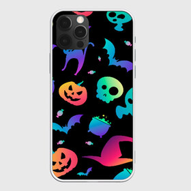 Чехол для iPhone 12 Pro Max с принтом Rainbow Halloween , Силикон |  | diy | ghost | halloween | horror | makeup | scary | trick or treat | вампир | ведьма | кошка | луна | магия | новинки | ночь | тыква | хэллоуин