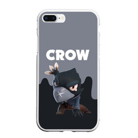 Чехол для iPhone 7Plus/8 Plus матовый с принтом BRAWL STARS CROW , Силикон | Область печати: задняя сторона чехла, без боковых панелей | android | brawl stars | colt | crow | games | leon | penny | poco. | shelly | spike | wanted | брав | бравл старс | звезды | игры | мобильные игры | старс