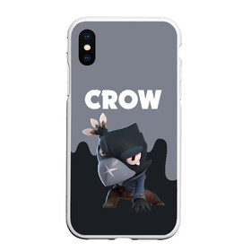 Чехол для iPhone XS Max матовый с принтом BRAWL STARS CROW , Силикон | Область печати: задняя сторона чехла, без боковых панелей | android | brawl stars | colt | crow | games | leon | penny | poco. | shelly | spike | wanted | брав | бравл старс | звезды | игры | мобильные игры | старс