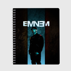 Тетрадь с принтом Eminem , 100% бумага | 48 листов, плотность листов — 60 г/м2, плотность картонной обложки — 250 г/м2. Листы скреплены сбоку удобной пружинной спиралью. Уголки страниц и обложки скругленные. Цвет линий — светло-серый
 | Тематика изображения на принте: emenem | eminem | hip hop | hiphop | kamikaze | marshal mathers | marshall | marshall mathers | rap | rap god | revival | slim shadi | slim shady | venom | еминем | олдскул | реп | рэп | хипхоп | эминем