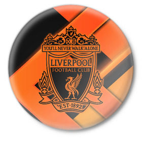 Значок с принтом Liverpool F.C. ,  металл | круглая форма, металлическая застежка в виде булавки | 