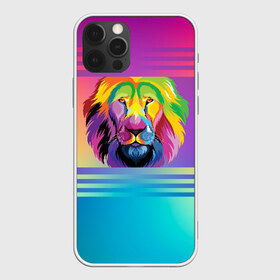 Чехол для iPhone 12 Pro Max с принтом Радужный лев , Силикон |  | абстракция | африка | градиент | грива | животное | зверь | зодиак | клетка | король | лещенко | львица | переход | прайд | радуга | разноцветный | рык | сафари | тигр | хищник | царь | цвет